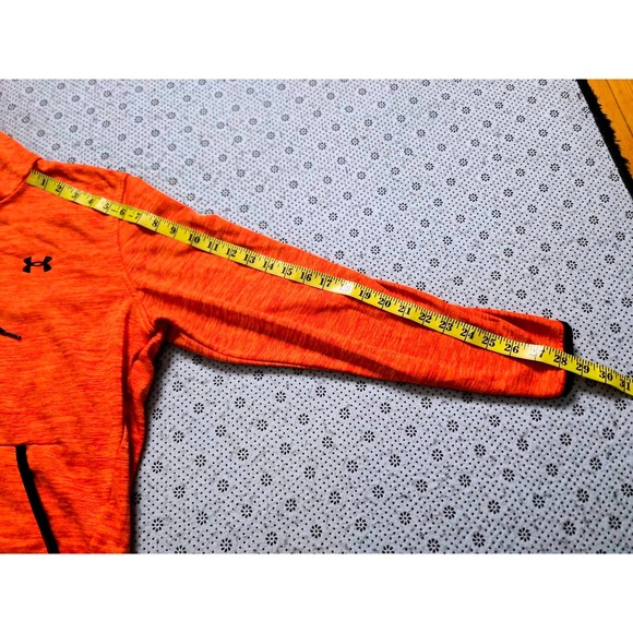 Under Armour Orange Heathered Fleece Hoodie‎ ColdGear Pullover Size MD - Picture 5 of 7